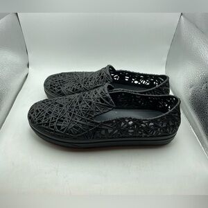 Melissa X Campana black jelly slip on loafers size 8